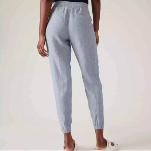 Athleta Cabo Linen Jogger Chambray Texture Size 8 TALL - Picture 4 of 16
